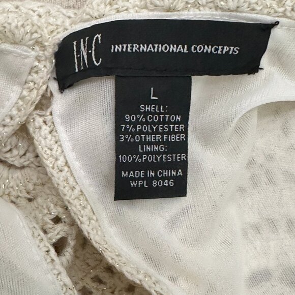 INC INTERNATIONAL CONCEPTS Women’s Ivory/Gold Embroidered Sheath Dress Sz L - Picture 14 of 15